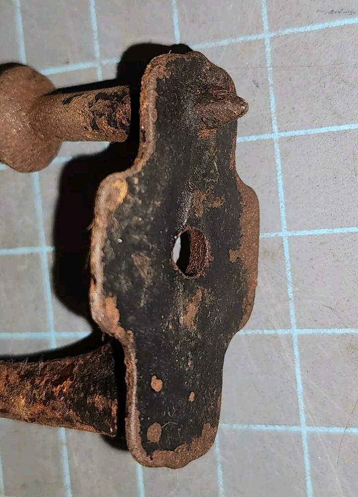 Antique Cast Iron Mushroom Tip Double Coat Hat Hook - gwB1
