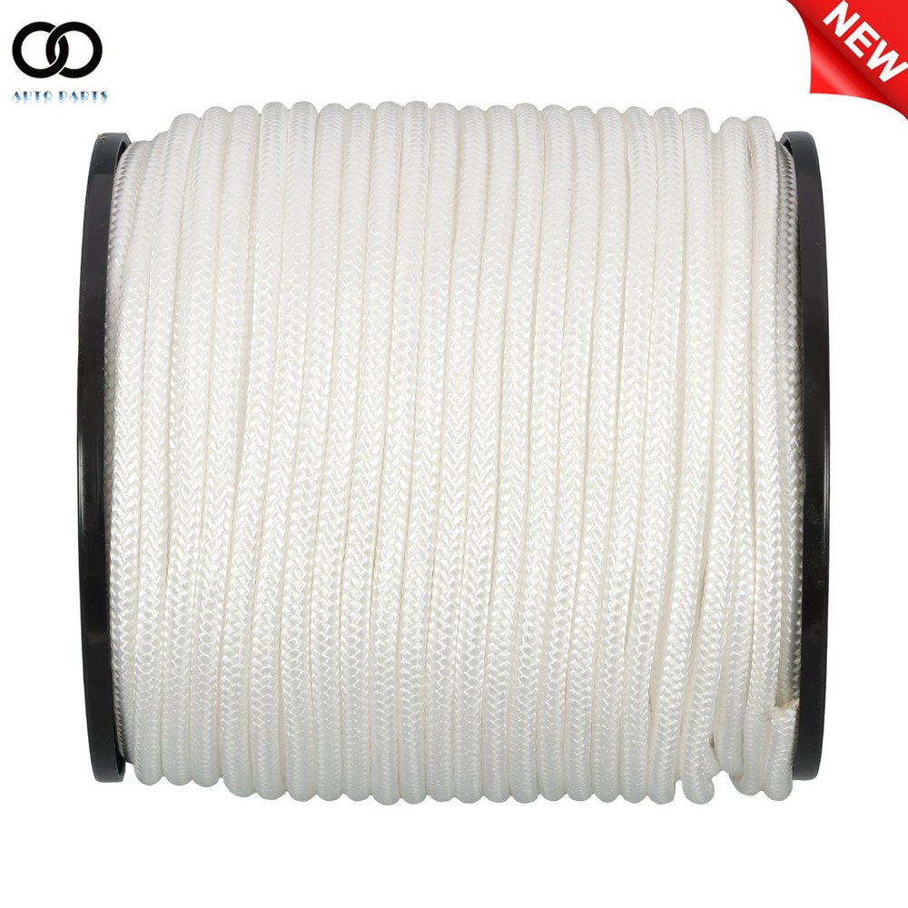 1/4 Inch Polyester Cord - 250 Foot Spool Industrial Solid Nylon Braid Rope White