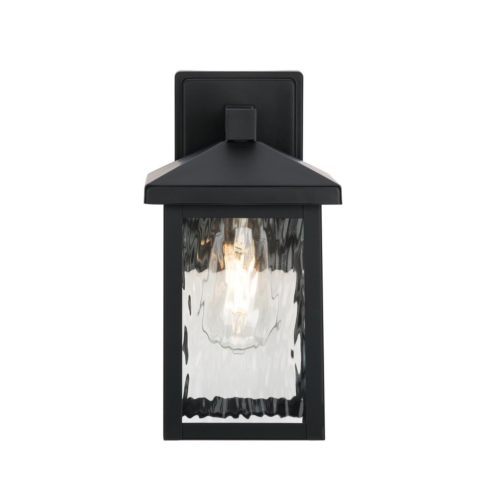 Matte Black Traditional One-Light Outdoor Wall Lantern