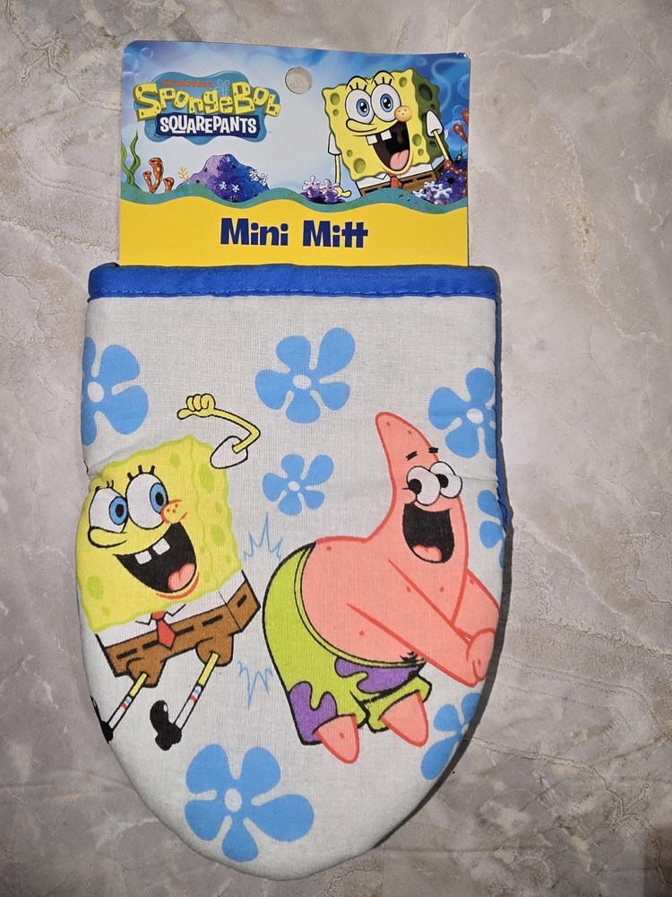 SpongeBob SquarePants Kitchen Set 4pc Pot Holder Mini & Oven Mitt Bundle New