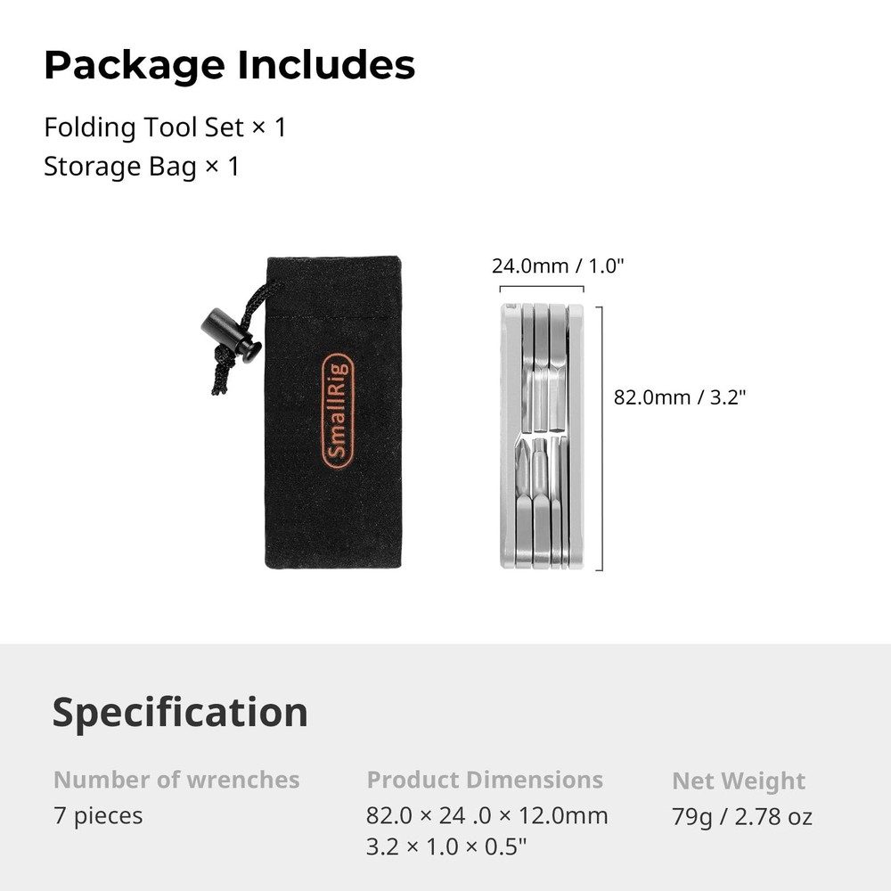 Folding Tool Set Screwdrivers Hex Key Wrenches Seven Functional Tools Silver