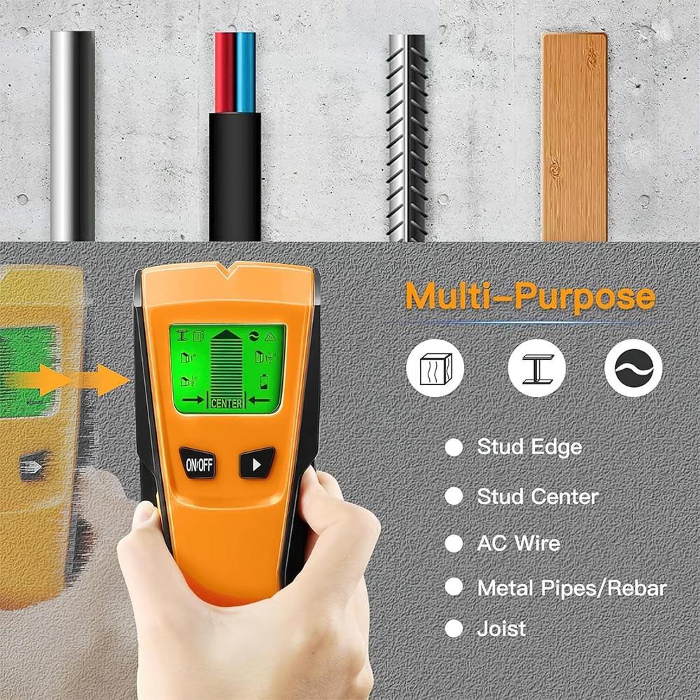 Stud Finder Wall Scanner Tool with Intelligent Microprocessor Chip, HD LCD Displ