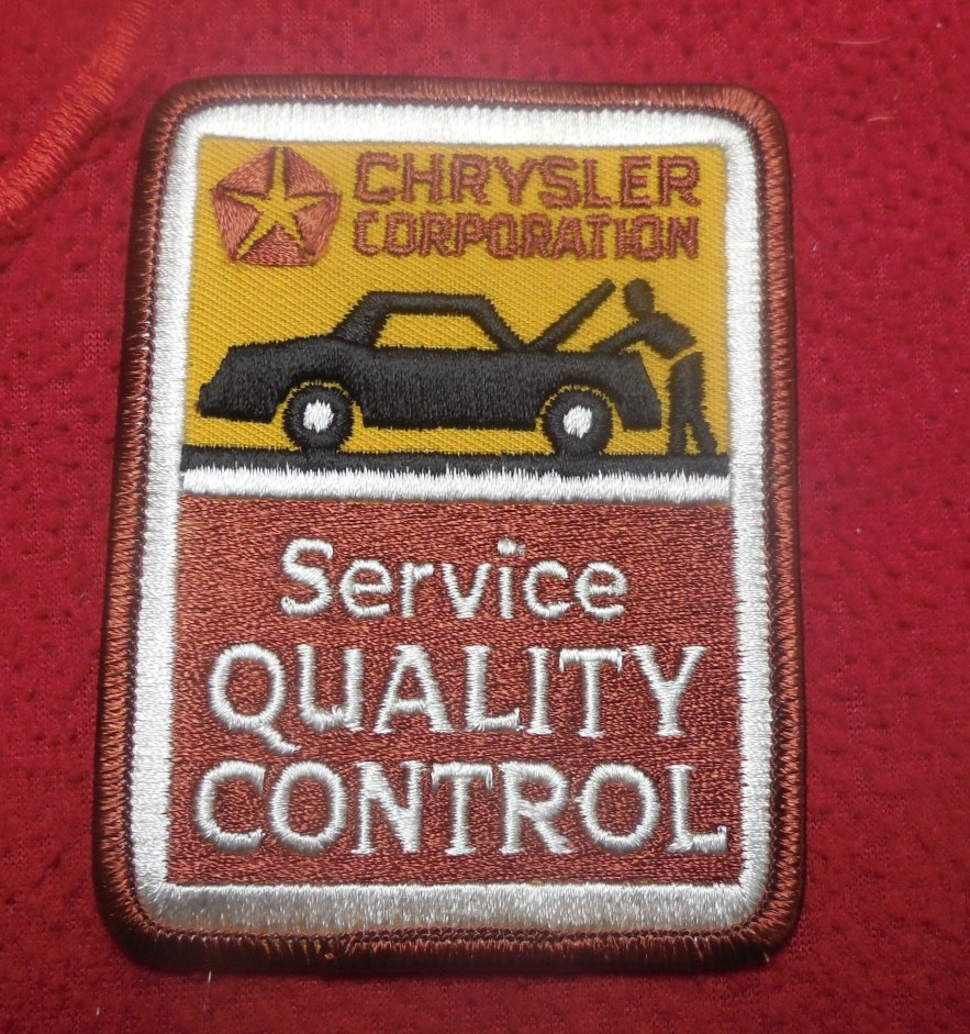 NOS 1980`s Chrysler Corp, Service Quality Control service technician patch
