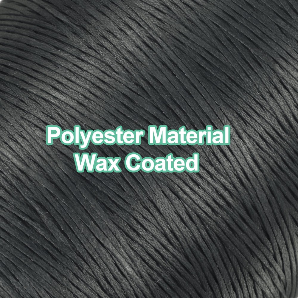 150D Waxed Thread 1061 Yards Polyester Leather Sewing Waxed String Dark Grey