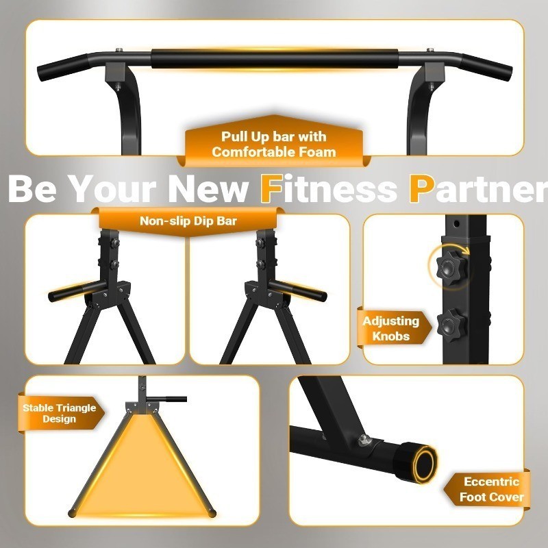 Foldable Pull Up Bar Free Standing Multi-function Power Tower Dip Bar Home Gym