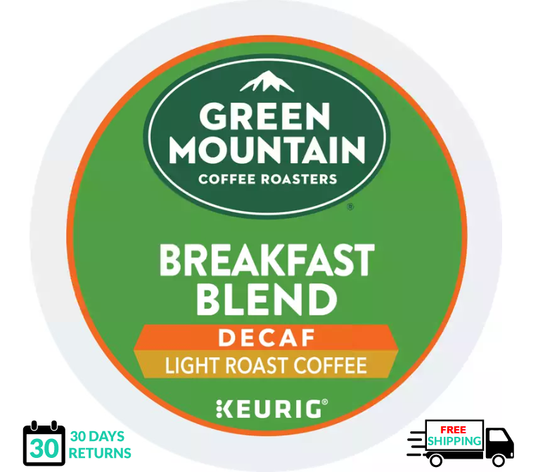 🆕☕ Green Mountain Breakfast Blend DECAF Keurig Coffee K-cups