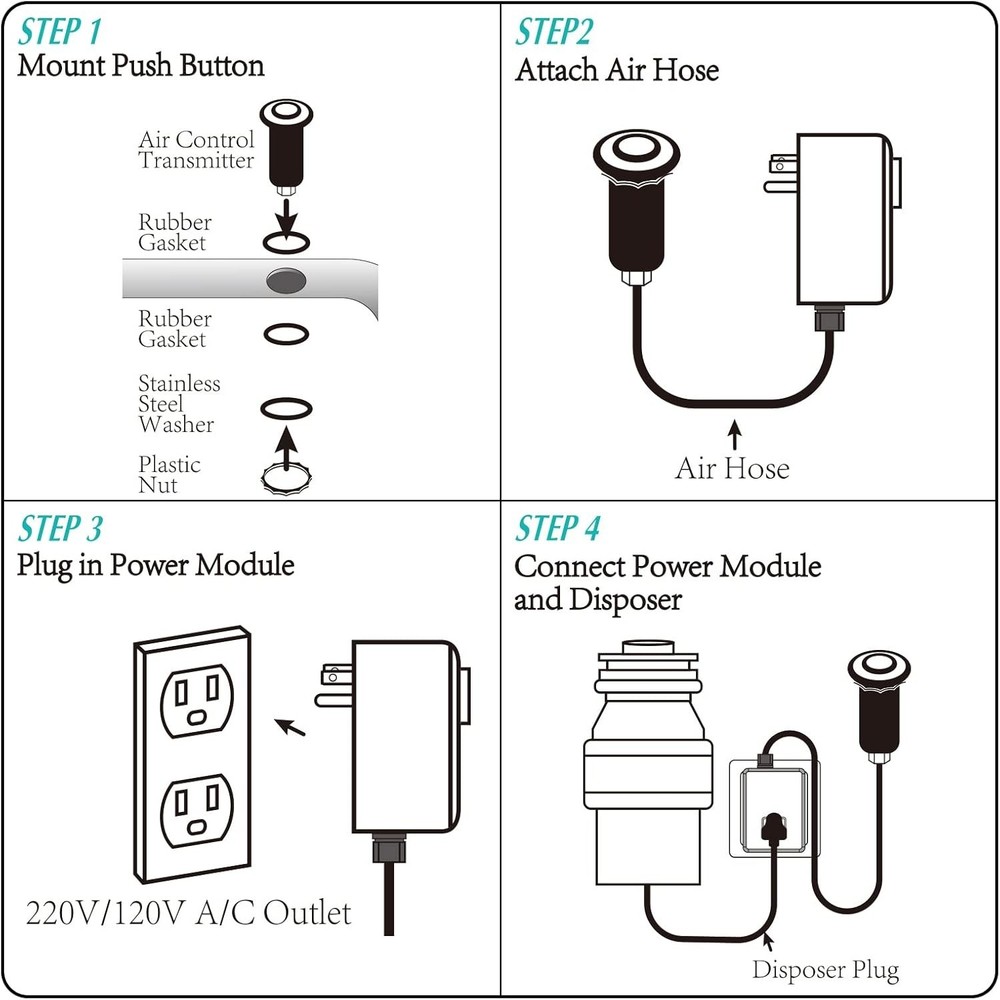 Luxurious Brass-Covered Garbage Disposal Air Switch with Easy Installation