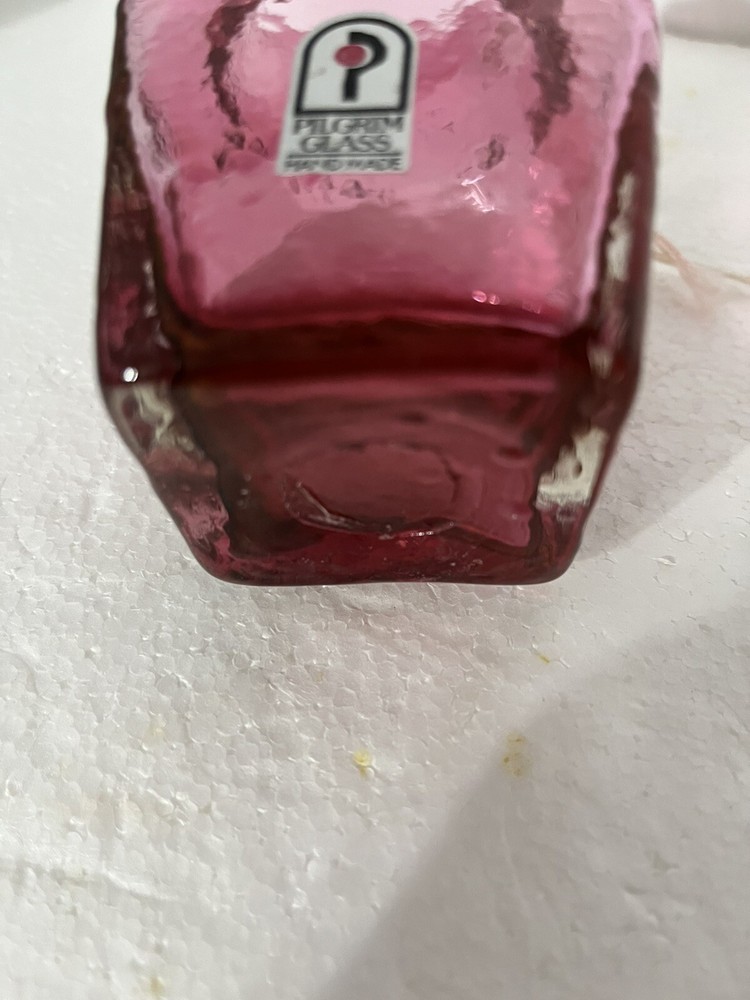 Pilgrim Cranberry Glass Pitcher/Creamer