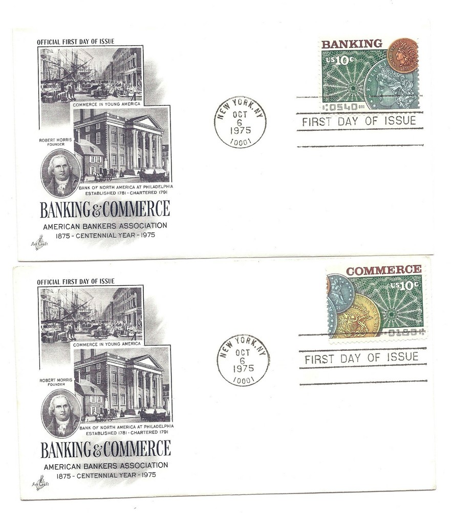 1577-78 Banking & Commerce two ArtCraft  FDCs