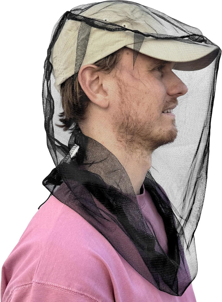 Mosquito Head Net for Insect, Fly & Bug Protection - Quality Mesh Netting for Tr