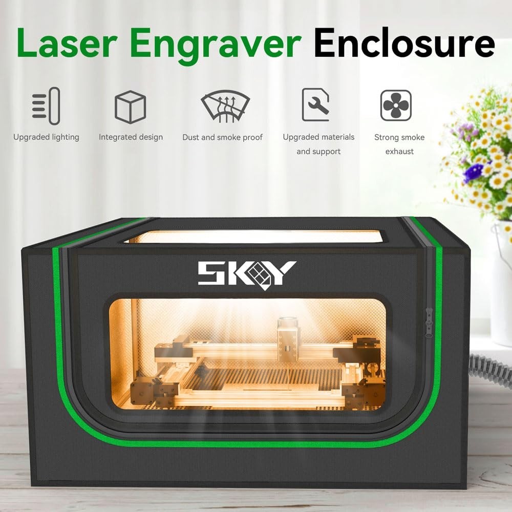 Laser Engraver Integrated Enclosure with LED Light, Fireproof and Dustproof Prot