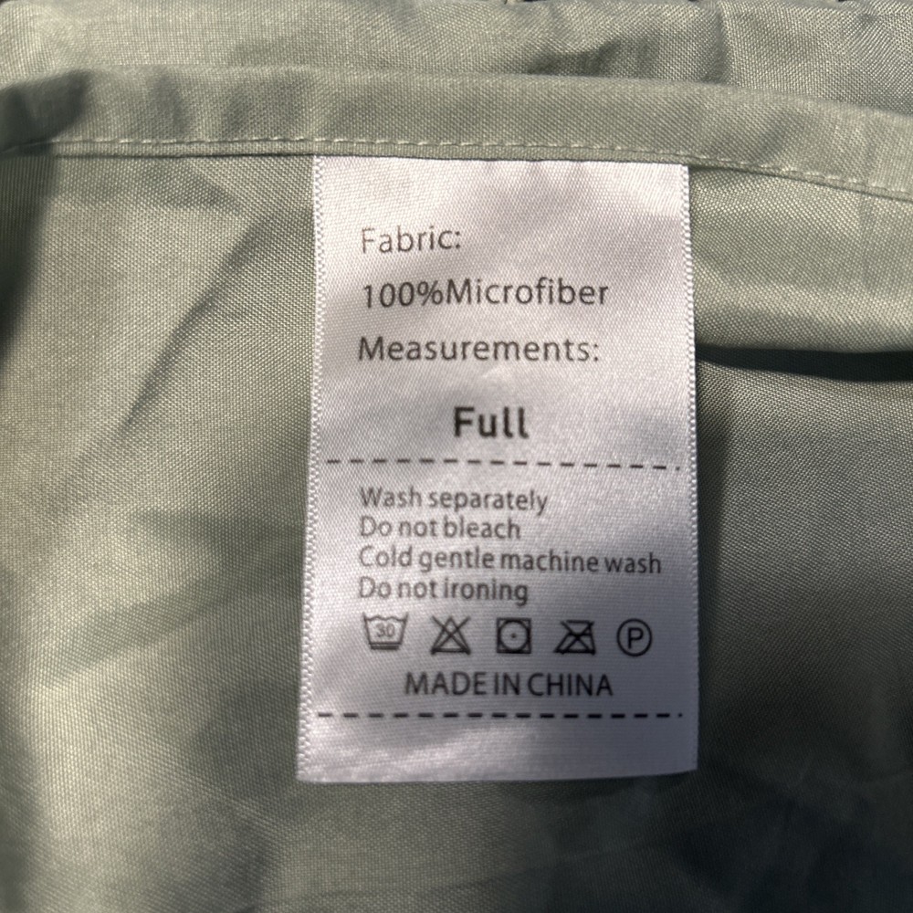 Microfiber Pillow Shams with Pompoms Green X 4