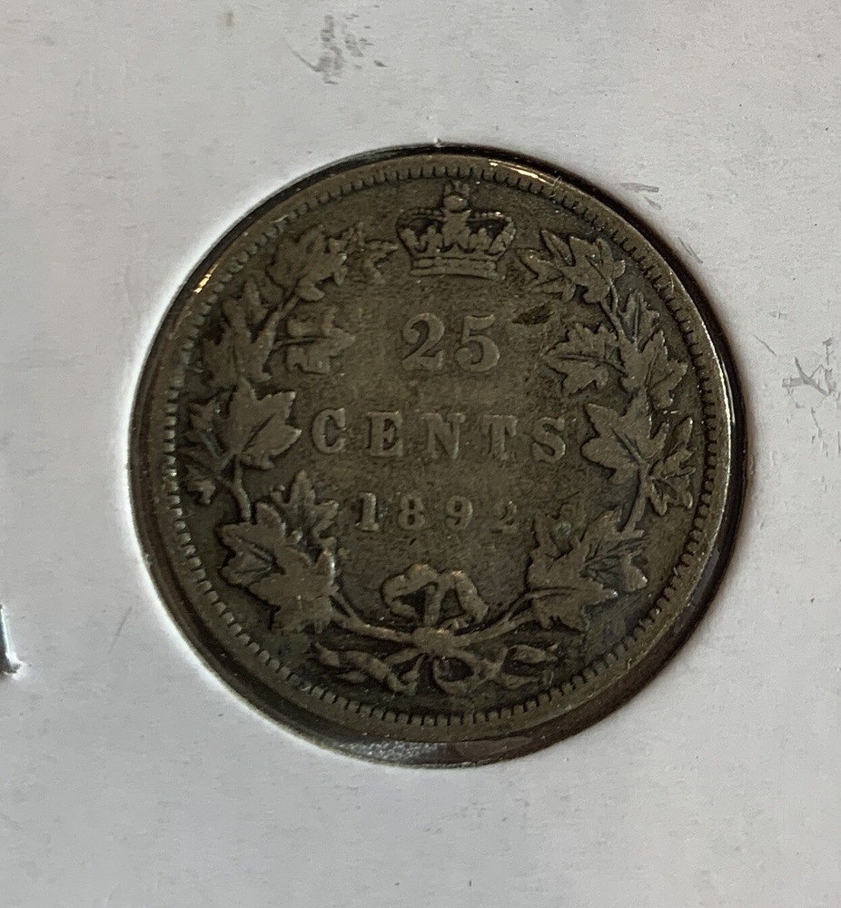 Canada 1892 SILVER 25 CENT COIN
