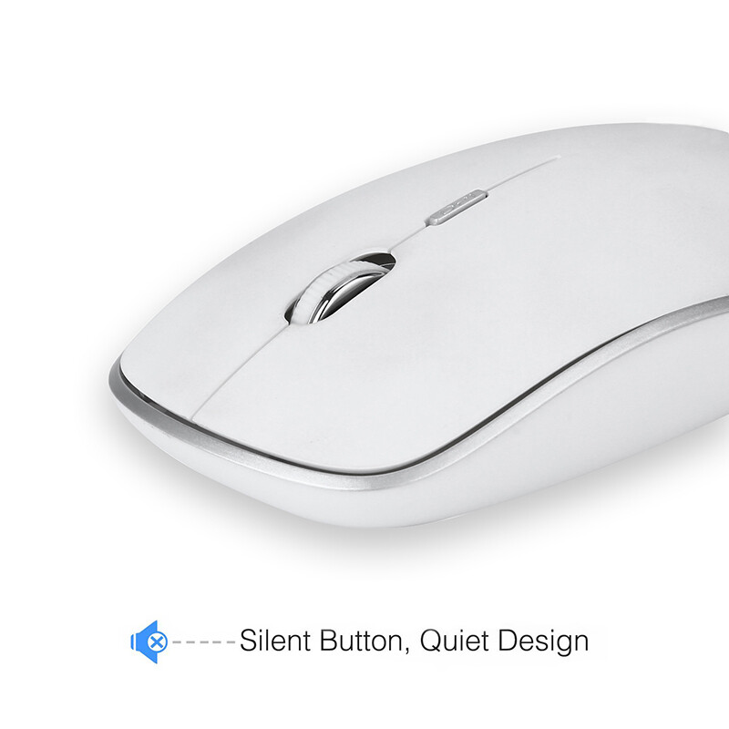 Wireless Keyboard and Mouse Combo - Full Size Slim Thin Keyboard Mouse 104 Keys