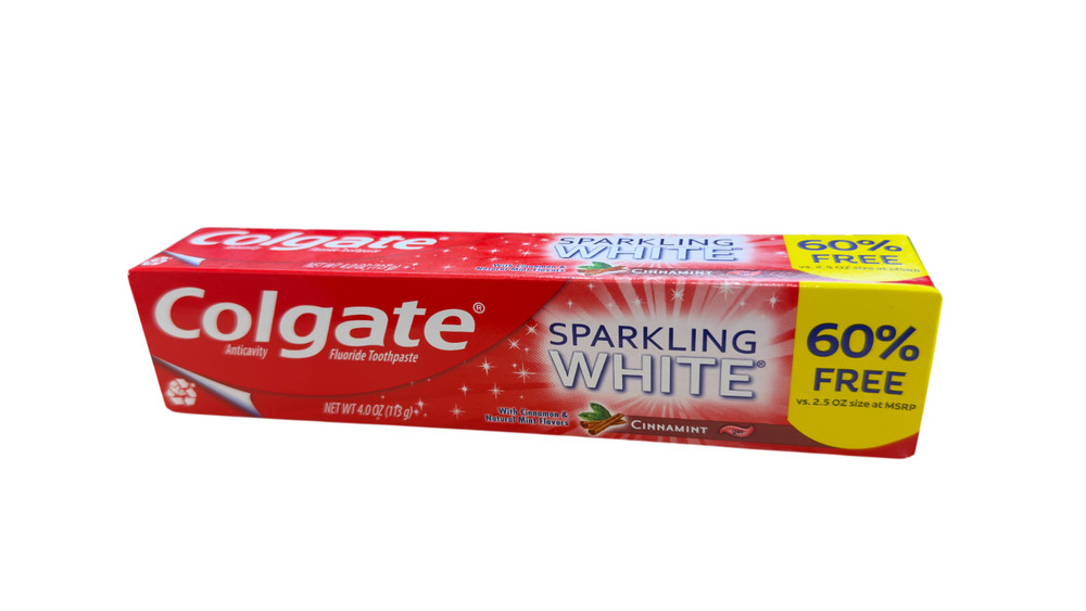 Colgate Sparkling White CinnaMint x [5 Pack] Gel Toothpaste 4.0 oz. Anticavity