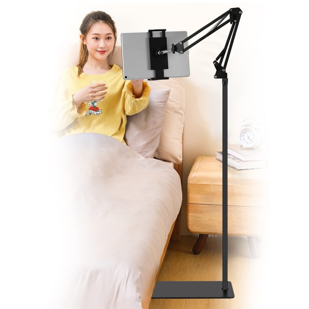 SAMHOUSING Tablet Floor Stand, Adjustable Universal 360-degree Black