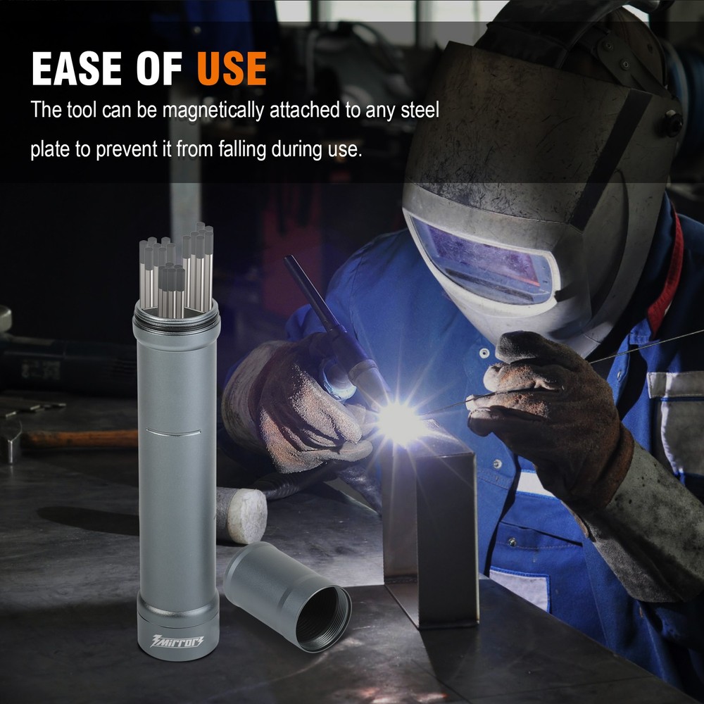 3mirrors TIG Welding Tungsten Electrode Storage Solution 3 Section Magnetic Case