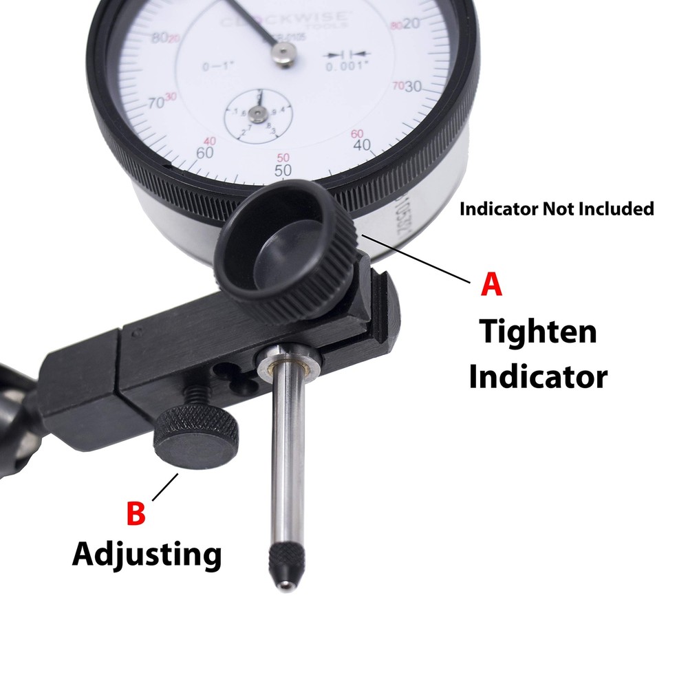 Adjustable Magnetic Base Dial Indicator Holder, 176Lbs/80Kg Max Pull