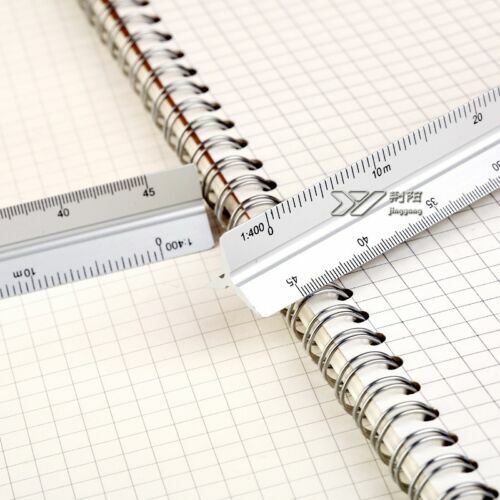 15cm Triangular Scale Ruler Aluminium Metal Architects Engineers Ruler 1:100-600