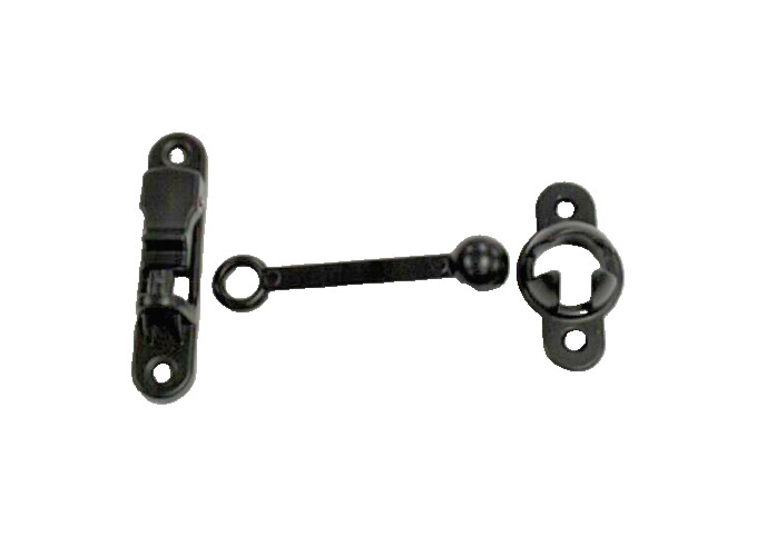 RV Ball Socket Door Holdback 4" Black Power Coated Aluminum Cargo Trailer