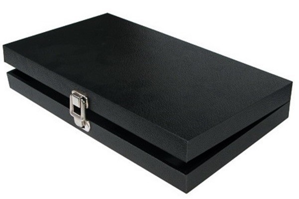 Ring Case Key Locking Solid Top Lid 72 Ring Red Jewelry Display Box Storage Case