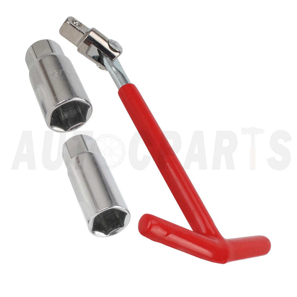Spark Plug Removal Tool 16mm & 21mm T-Handle Flexible Spanner Socket Kit