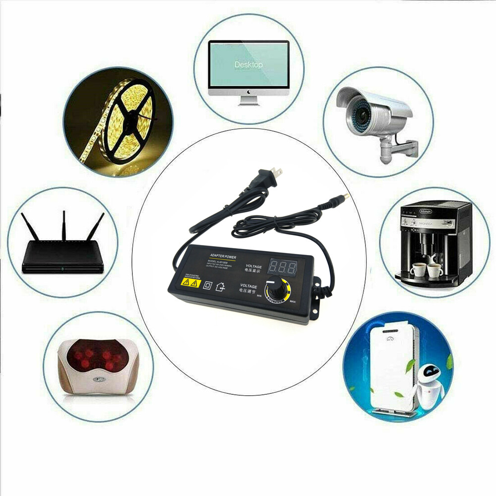 Adjustable AC/DC 60w Power Supply Adapter Charger Variable 3V-24V Universal
