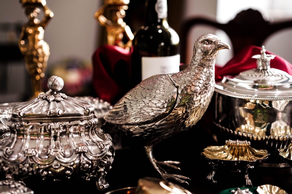 Antique Solid Silver Large Partridge/Grouse Bird Model Box - Edwardian 1910