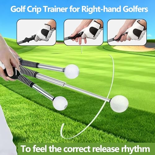 Retractable Golf Swing Trainer, for Low Ceiling & Indoor & Outdoor Practice,