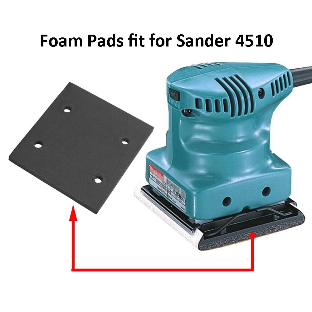 Medium Grit 6-Pack Foam Sander Replacement Pads - Self Adhesive Design