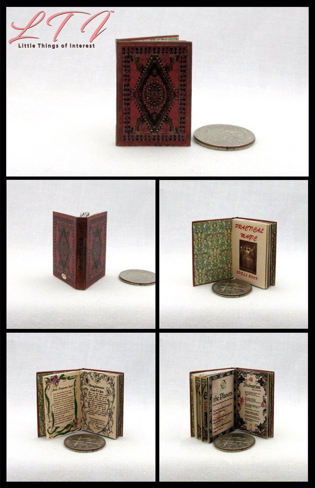 PRACTICAL MAGIC SPELL BOOK 1:12 Scale Miniature Readable Illustrated Book