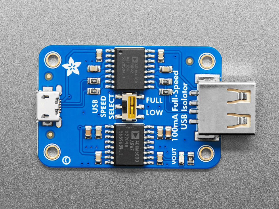 [ Adafruit ADA-2107 ] USB Isolator - 100mA Isolated Low/Full Speed USB