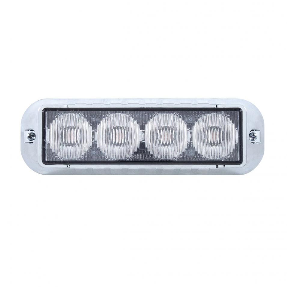 High Power LED Warning Light, 12 Flash Pattern, Light Synchronization - Amber