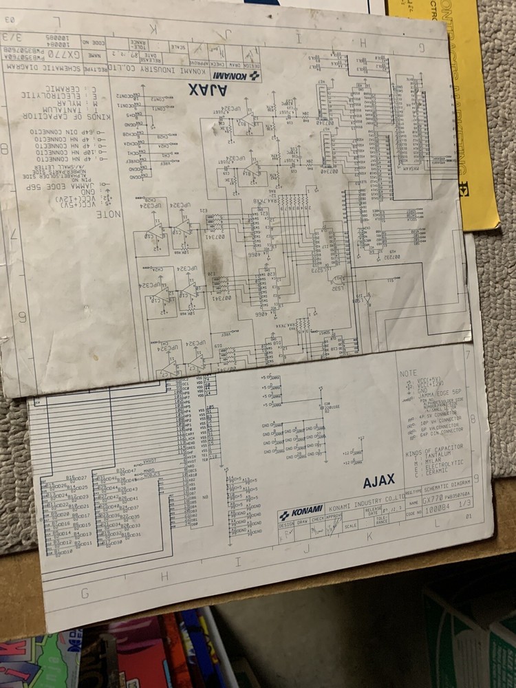 original Ajax Konami arcade video game manual
