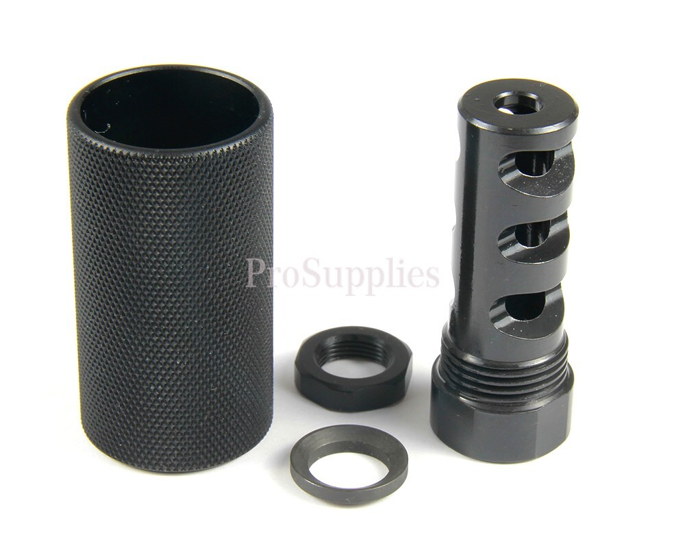 Steel Muzzle Brake 1/2X28 TPI + Knurled Forwarder