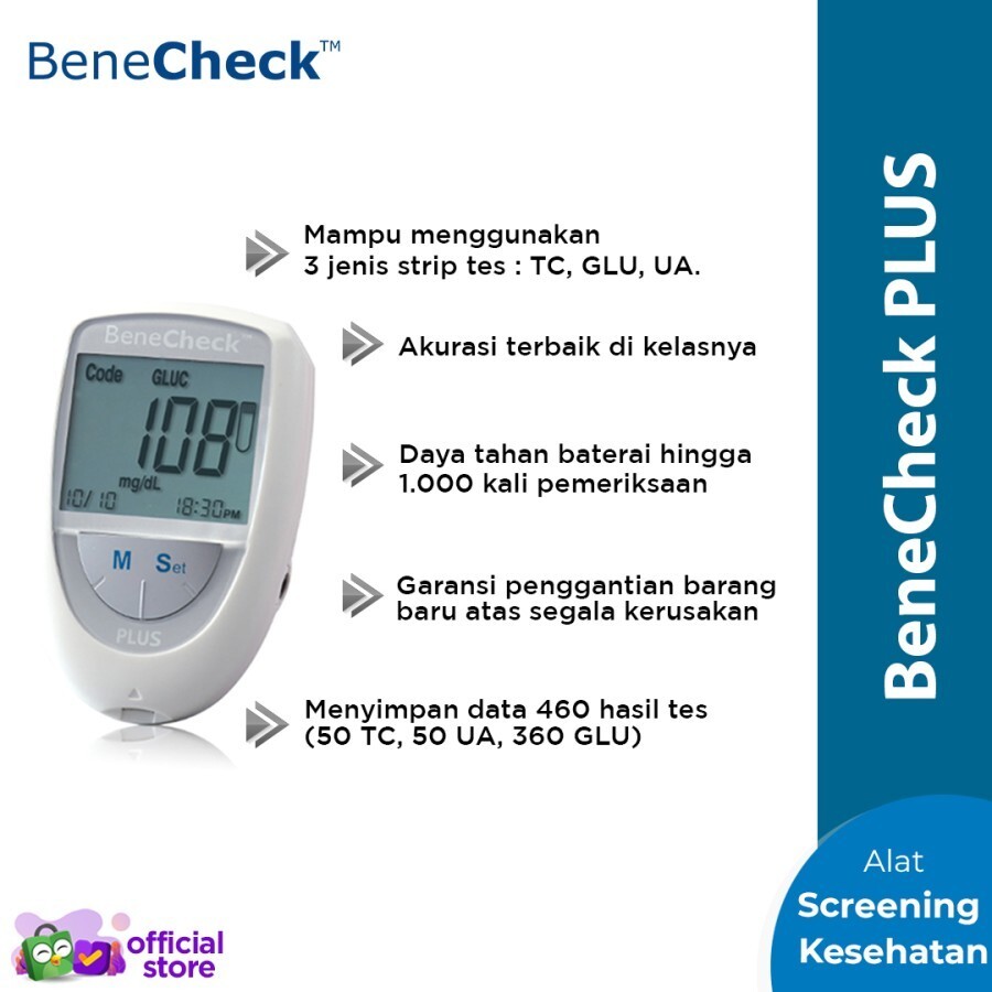 BeneCheck Plus Glucose Cholesterol Uric Acid 3in1 Kit Meter Test Tools
