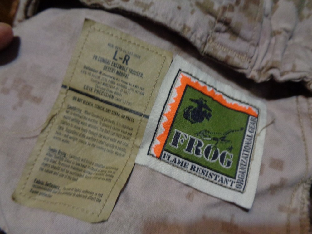 FROG Combat Trouser Fire-Resistant SEAL USMC MARPAT LARGE REG CRYE PRECISION