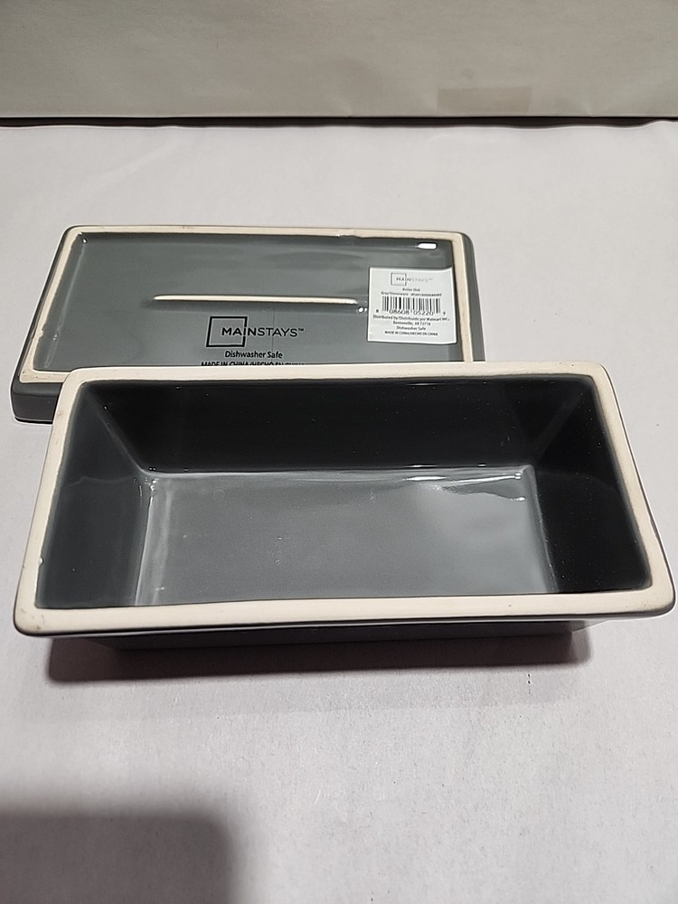 Mainstays Grey Butter Dish