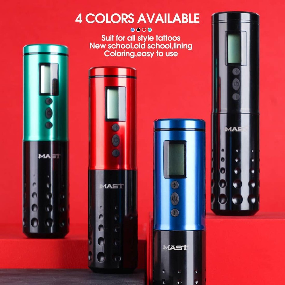 Mast Lancer Wireless Rotary Tattoo Pen Machine with 2Pcs Replaceable Batteries