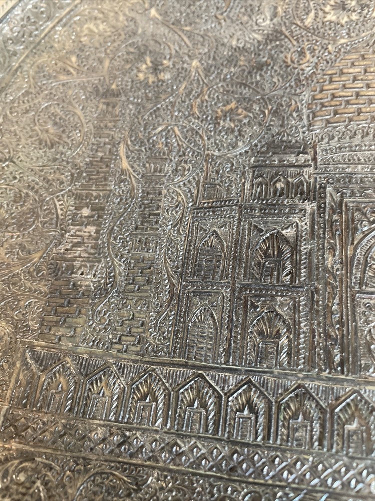Silver Engraved Taj Mahal Wall Plate