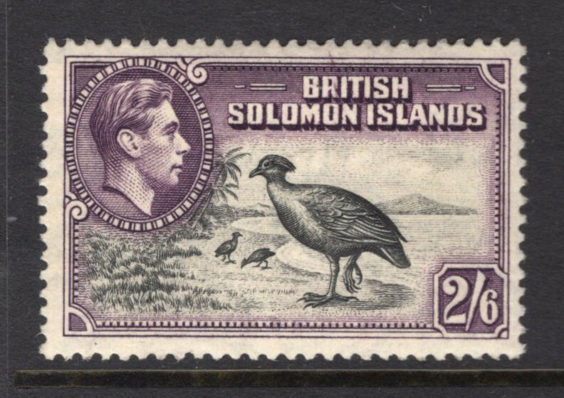 M23507 British Solomon Islands 1939 SG70 KGV: 2/6d black & violet UMM, Cat £38