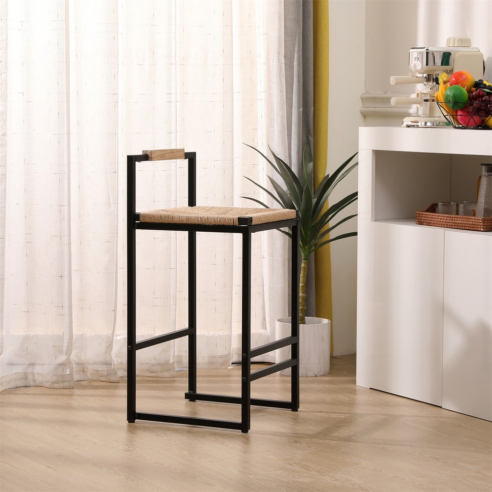 Set of 2 Bar Stools Modern Counter Height Bar Stools Kitchen Dining Chairs