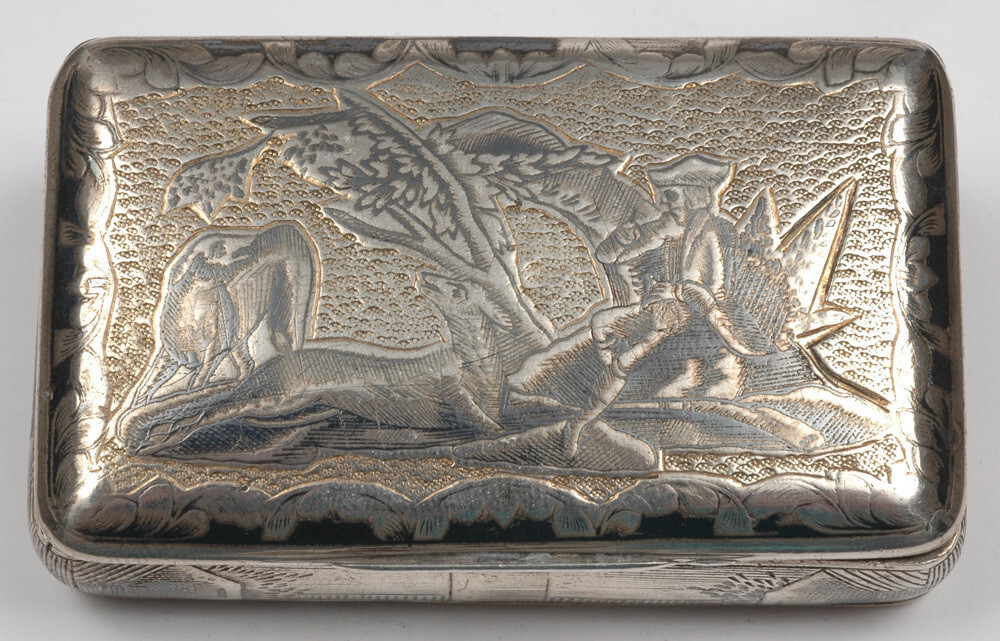 Moscow silver with niello box, 1836