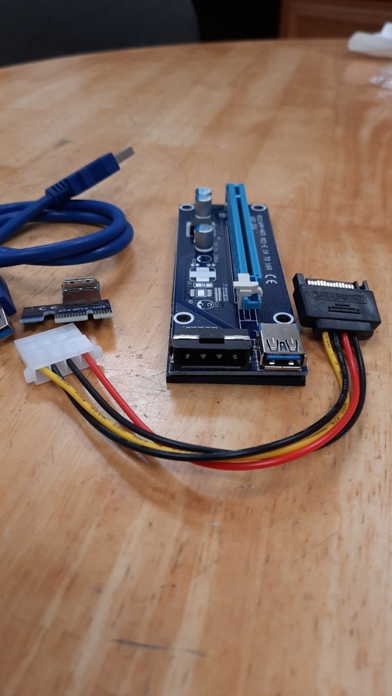6 Pack of 4-pin molex PCIe PCI-e GPU Riser Express Cable 16X to 1X