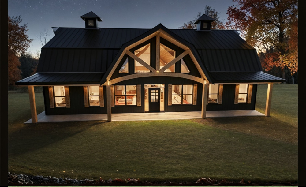 2400 Sqft Modern Barndominium 4bd/2.5ba - Construction Plans - PDF