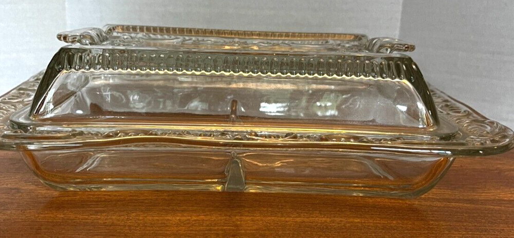 Crystal divided covered dish