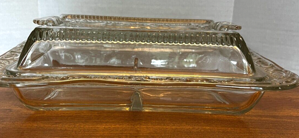 Crystal divided covered dish