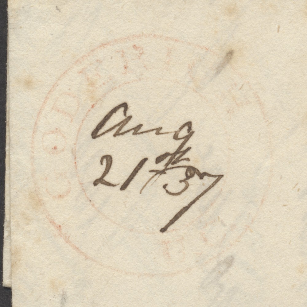 1837 Goderich (Huron) UC Double Circle Postmark ERD On SFL to Brantford