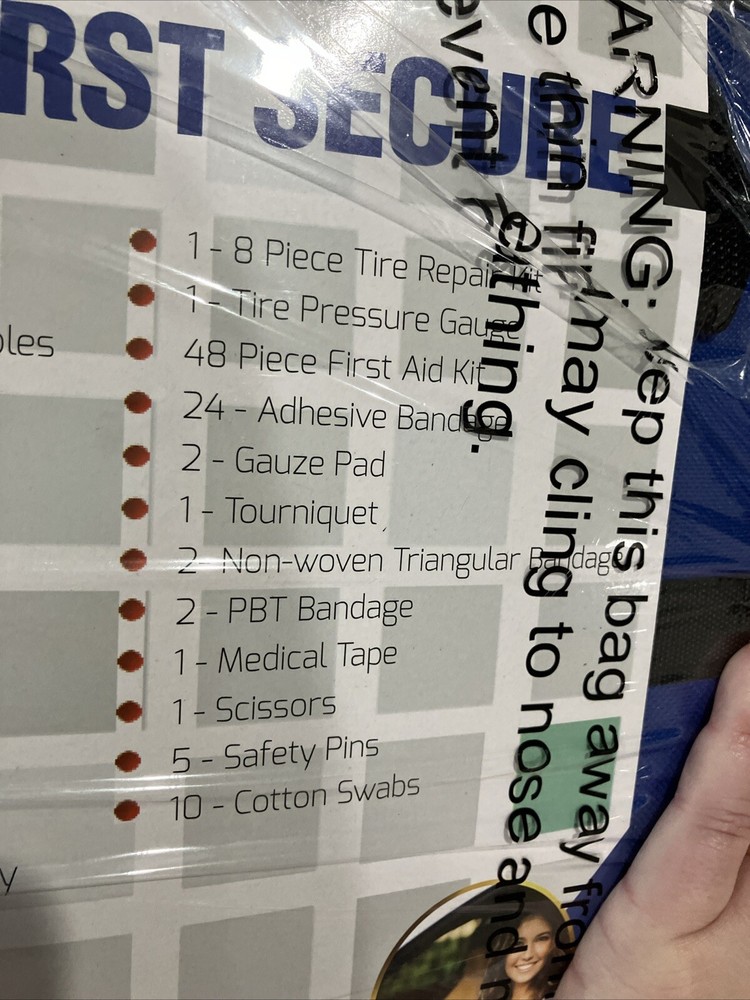 90 Pc Car Emergency Roadside Kit Tool Set First Aid First Secure Ships From US