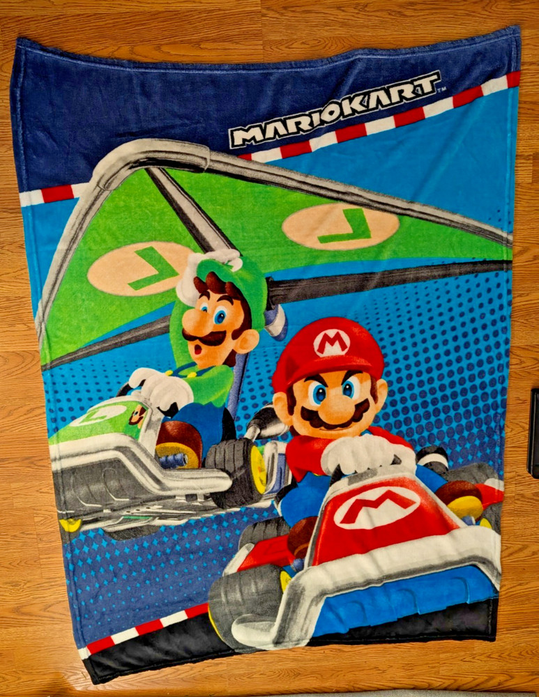 Mario Kart Plush Throw, 46"x60", Super Soft, NEW No Tags